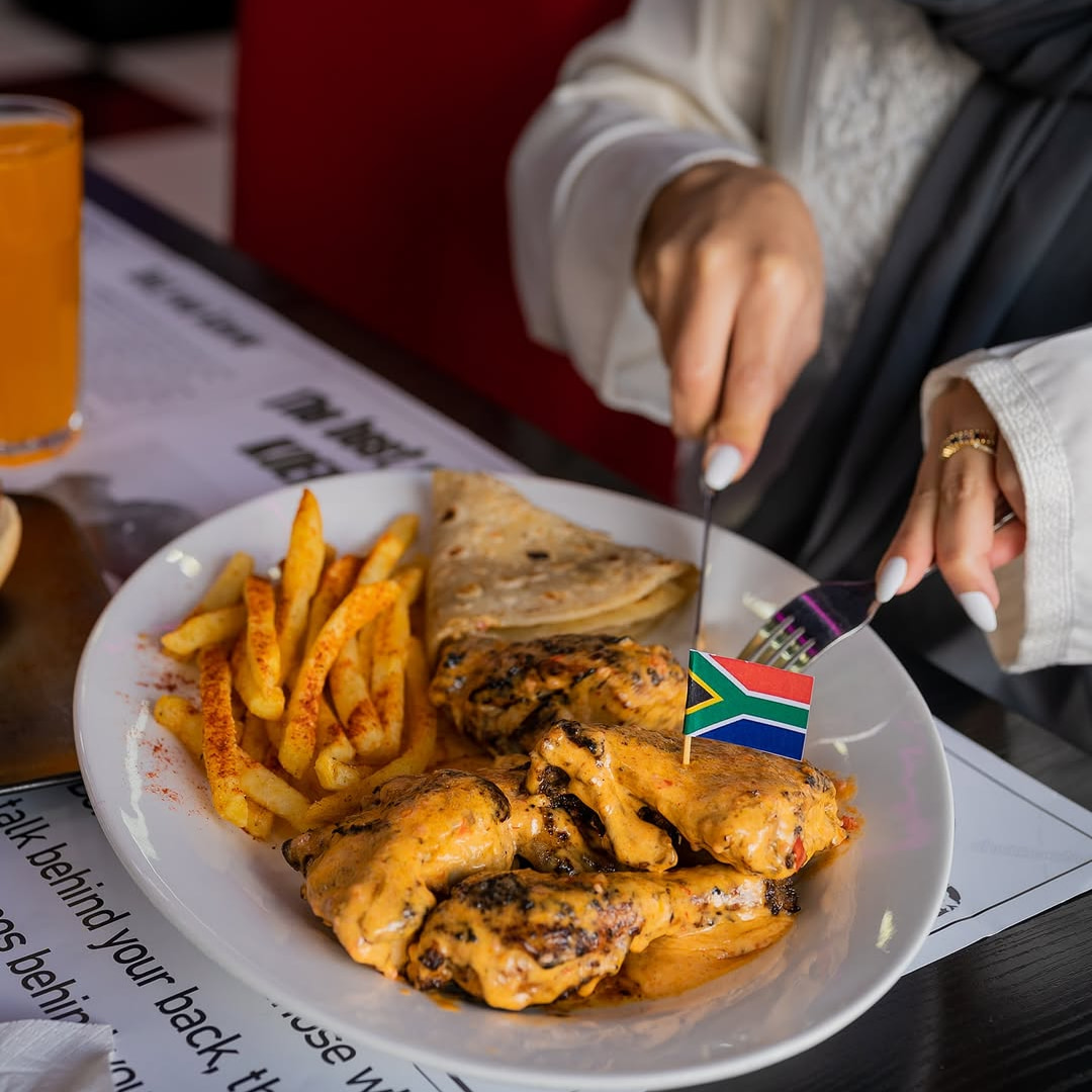 man eating delicious south african food