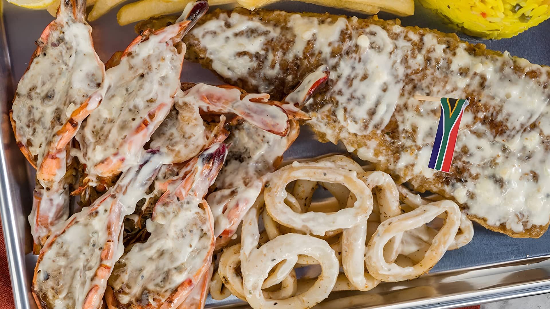 Authentic South African seafood Calamari served at Hyperama Diner in Dubai